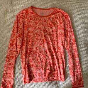 Patagonia Capilene Floral Orange Running Vintage Long Sleeve Shirt Vintage